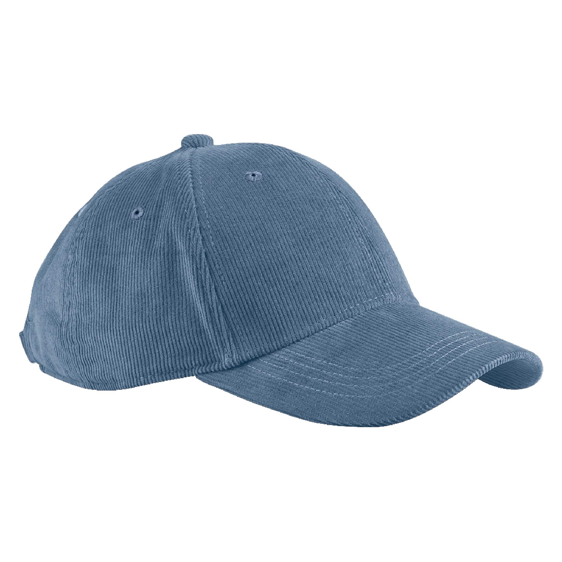 Beechfield Unisex Slate Blue - Earthaware Organic Cord Baseball Cap - Sun, Running Accessories, Sun, Trucker Cap Mens Cap, Womens Cap, Cap, Running - 100% Organic Cotton Corduroy