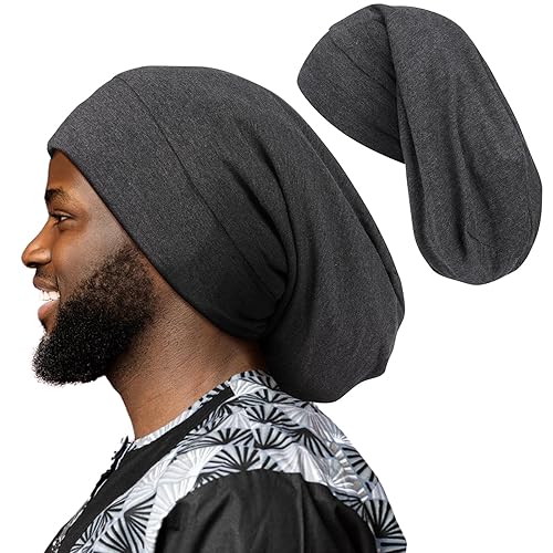 Miniatura 8 de OLESILK Gorro de seda para cabello rizado, gorro de seda para dormir, gorro de seda para dormir, para cabello encrespado, unisex, mediano, marrón y
