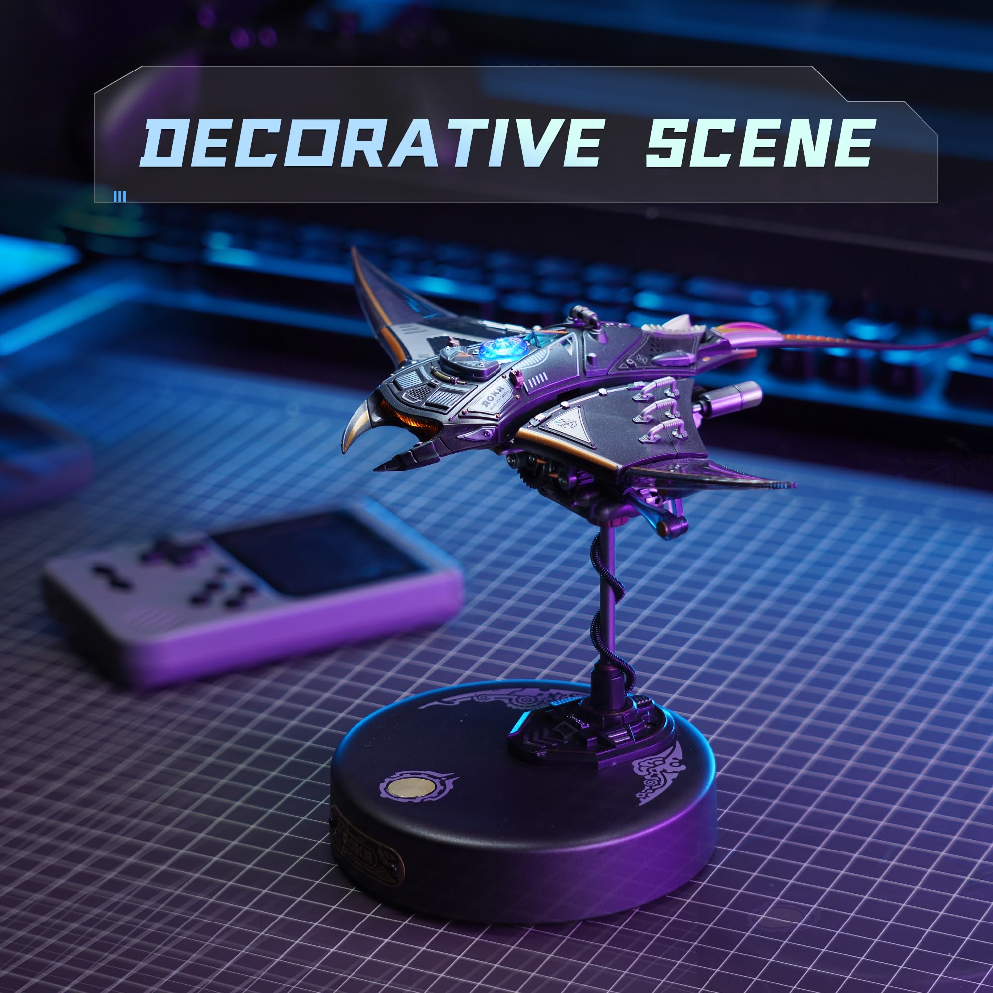 ROKR Puzzle 3D Manta Ray Ocean Modele Zestawy Cyberpunk Biurko Dekoracje Prezenty