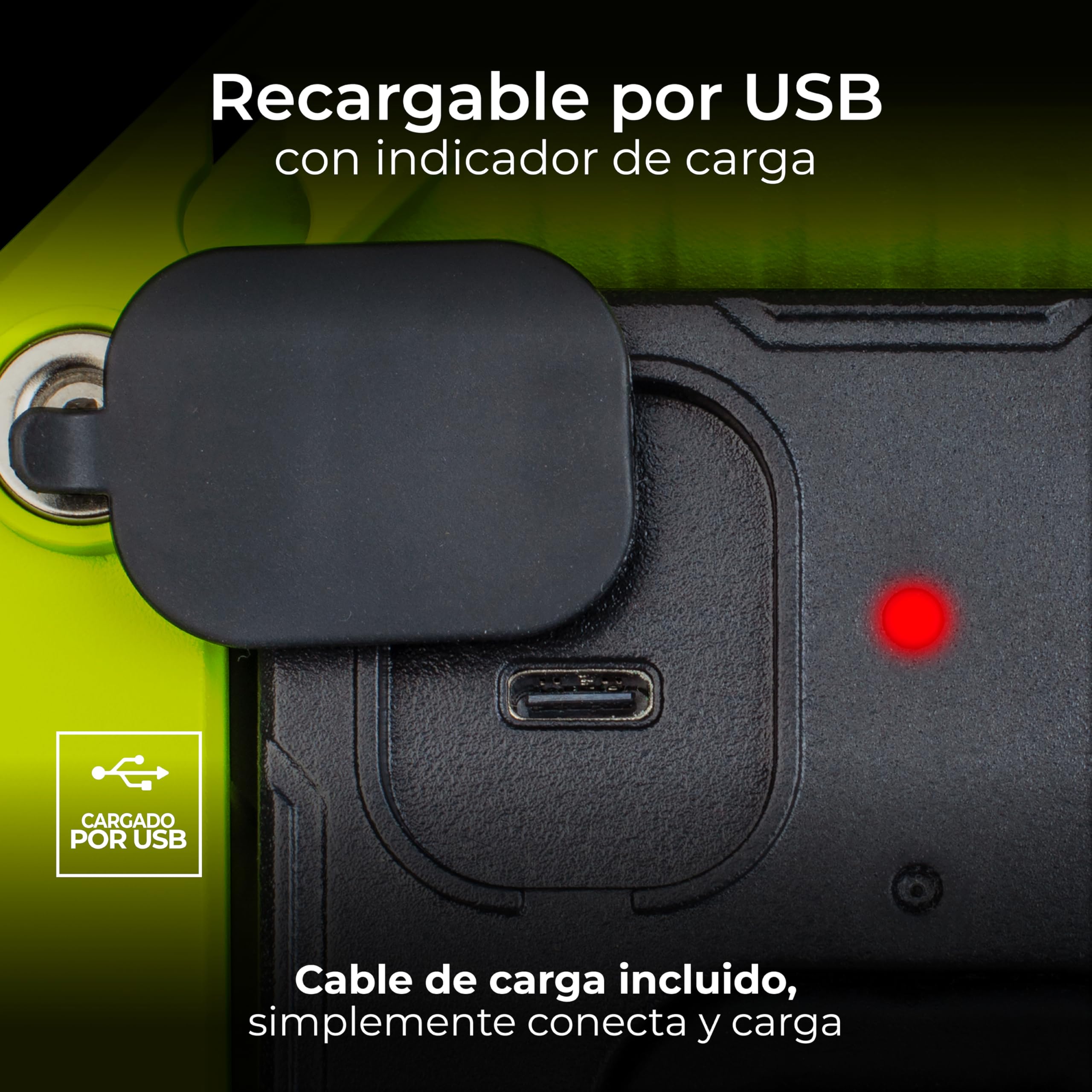 Luceco Luz de Trabajo LED Compacta Magnética con Salidas USB, 2 Modos de Luz, Asa de Transporte y Gancho, Luz de Inspección, Resistente a la Intemperie, IP54, IK07, 7,5W, 750lm, 6500K, LWR7G65