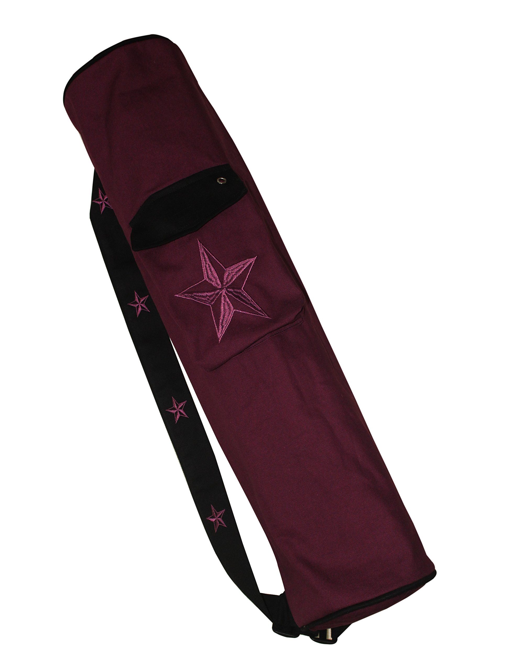 RYAN OVERSEAS Smart Premium Style Cotton Yoga mat Bag with Exclusive Embroidery - Plum (Maroon) (B01LYL03U6) Amazon Price History, Amazon Price Tracker