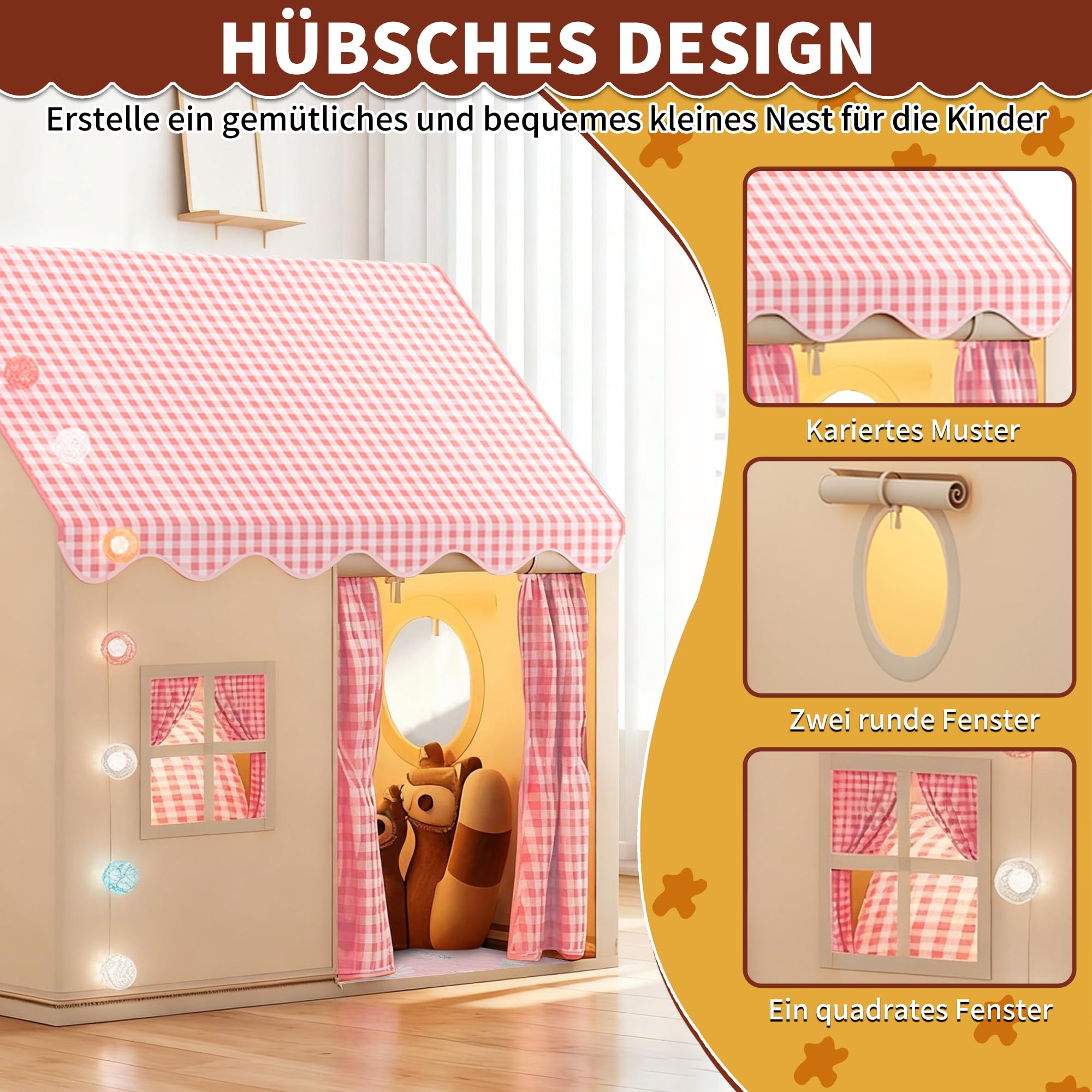 OUUTMEE Tienda de juegos 2 en 1 con estera para niños, tienda de campaña para interior, tienda de juegos para habitación infantil, casa de juegos para la decoración interior de habitaciones infantiles