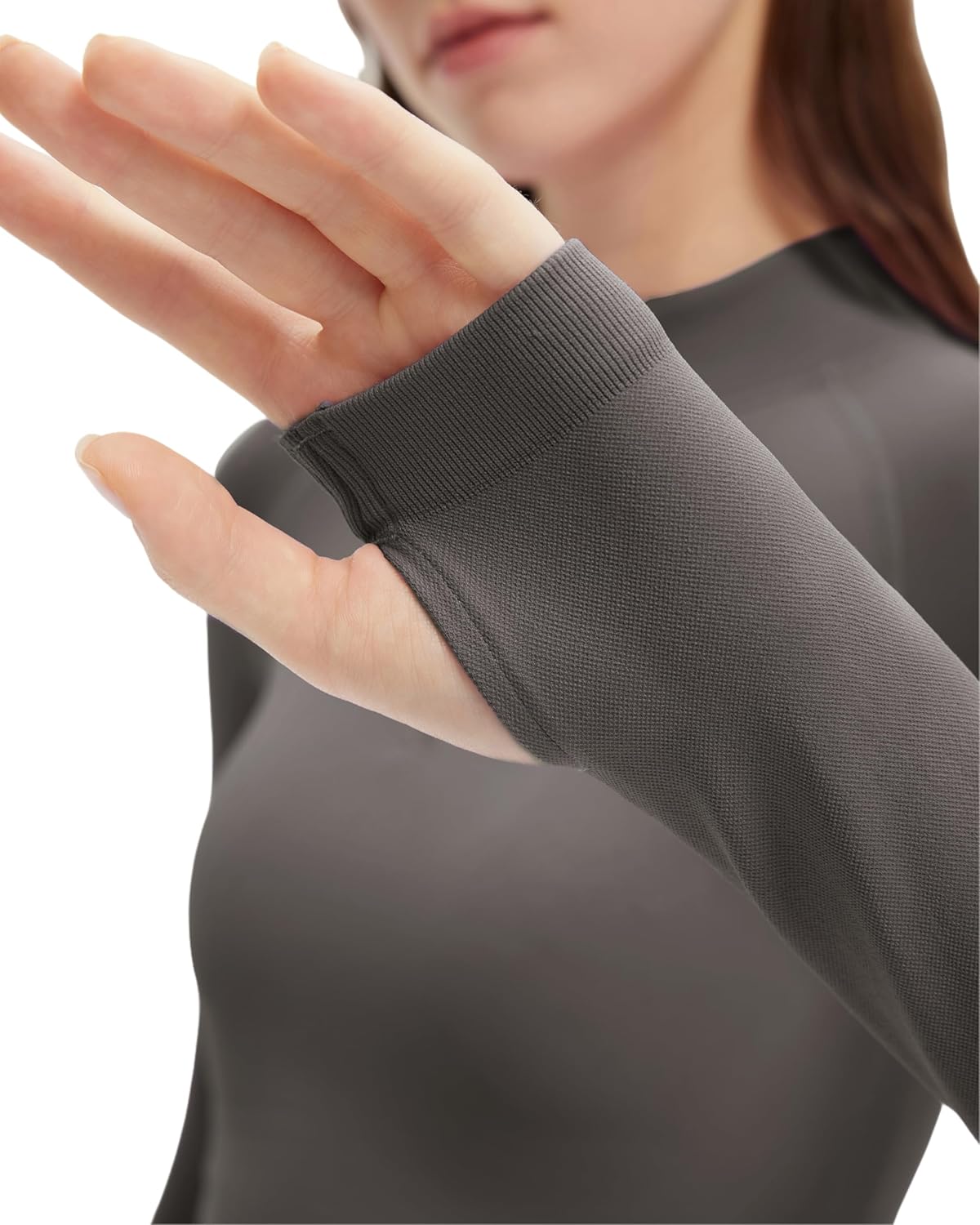 SUUKSESS Workout Sets for Women 2 Piece Seamless Long Sleeve Yoga Outfits Active Leggings Half Zippy Jacket Gym Set - Image 4