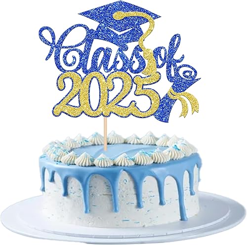 Miniatura 1 de Rsstarxi 1 paquete de decoración para pastel Class of 2023 con purpurina Felicidades Clase de 2023, Diploma de Diploma de Diploma para So Proud of