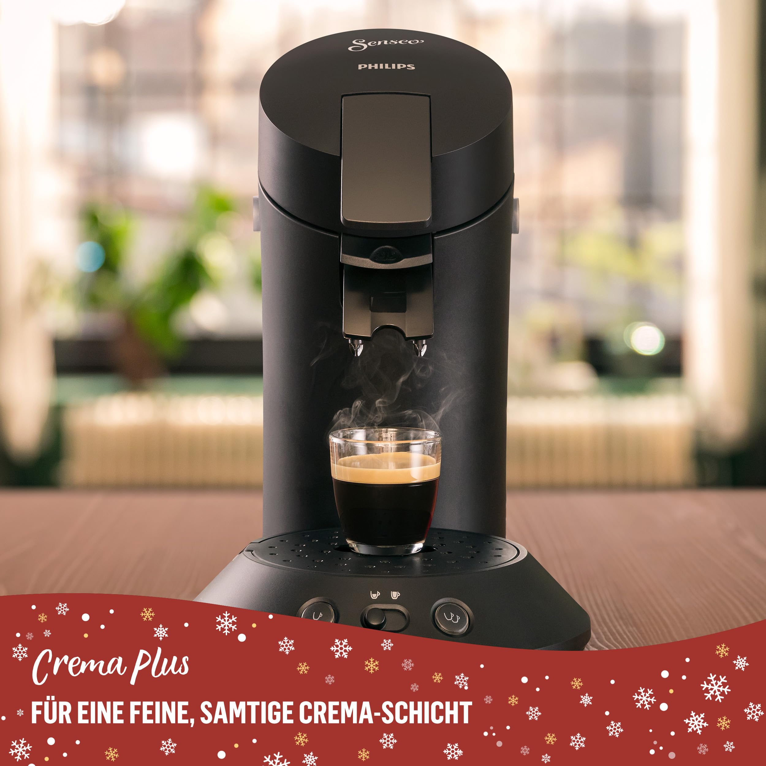 Philips SENSEO Original Plus – Kaffeestärkewahl, Coffee Boost, 2-Tassenfunktion, 0,7L Wassertank, samtige Crema, inklusive 2 Packungen Pads (CSA210/69)
