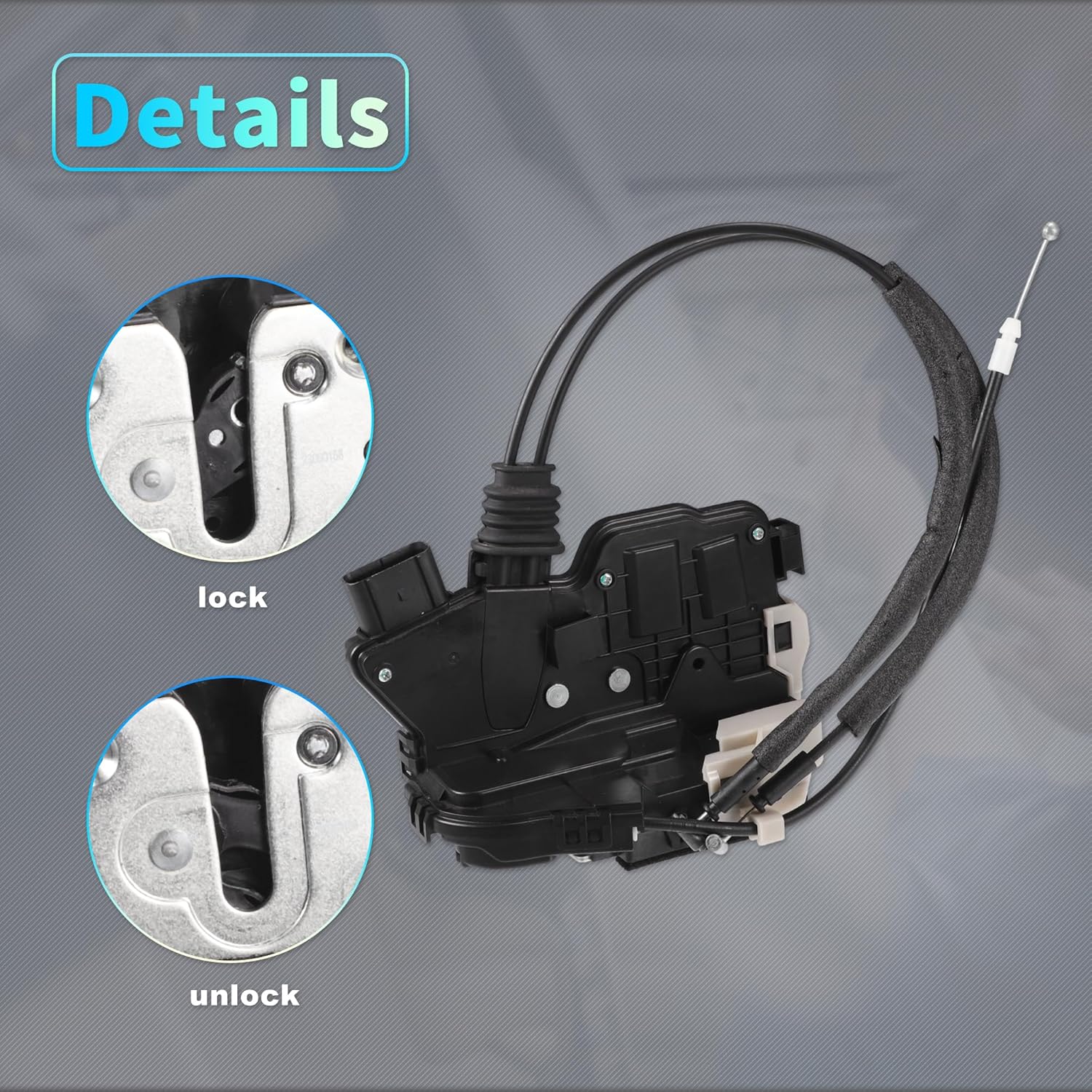 X AUTOHAUX Replacement Rear Left Driver Side Power Door Lock Actuator Motor with Cable for Kia Sorento 2009 2011-2014 Door Latch Actuator Assembly Replace No.814102P000 Black