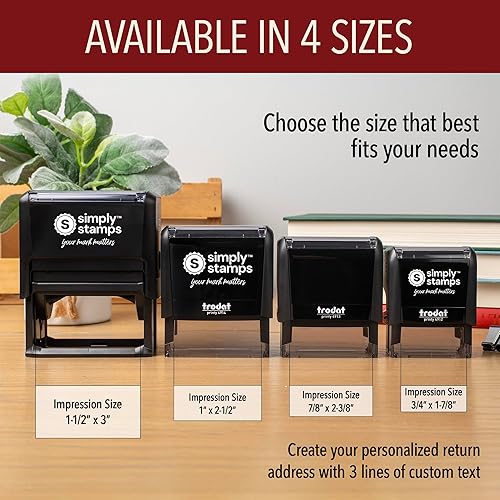 Miniatura 5 de Sello de dirección personalizado de 4 líneas, 20 opciones de fuente, sello de dirección autoentintado (sello de 4 líneas) hasta 4 líneas de texto