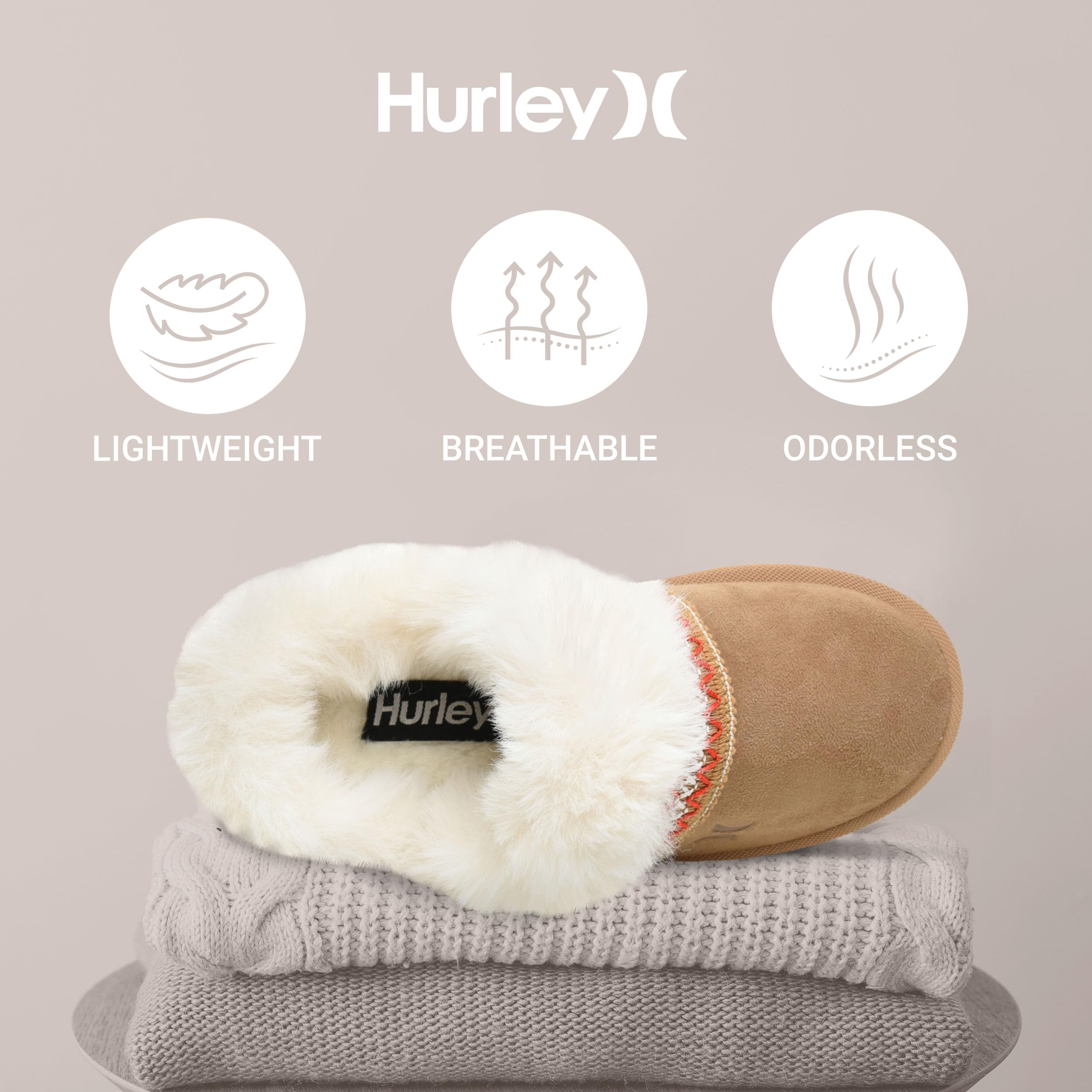 Hurley Kimmie - Pantofole comode per bambini e bambine, foderate in pelliccia sintetica, con suola interna ed esterna, per bambini piccoli e grandi