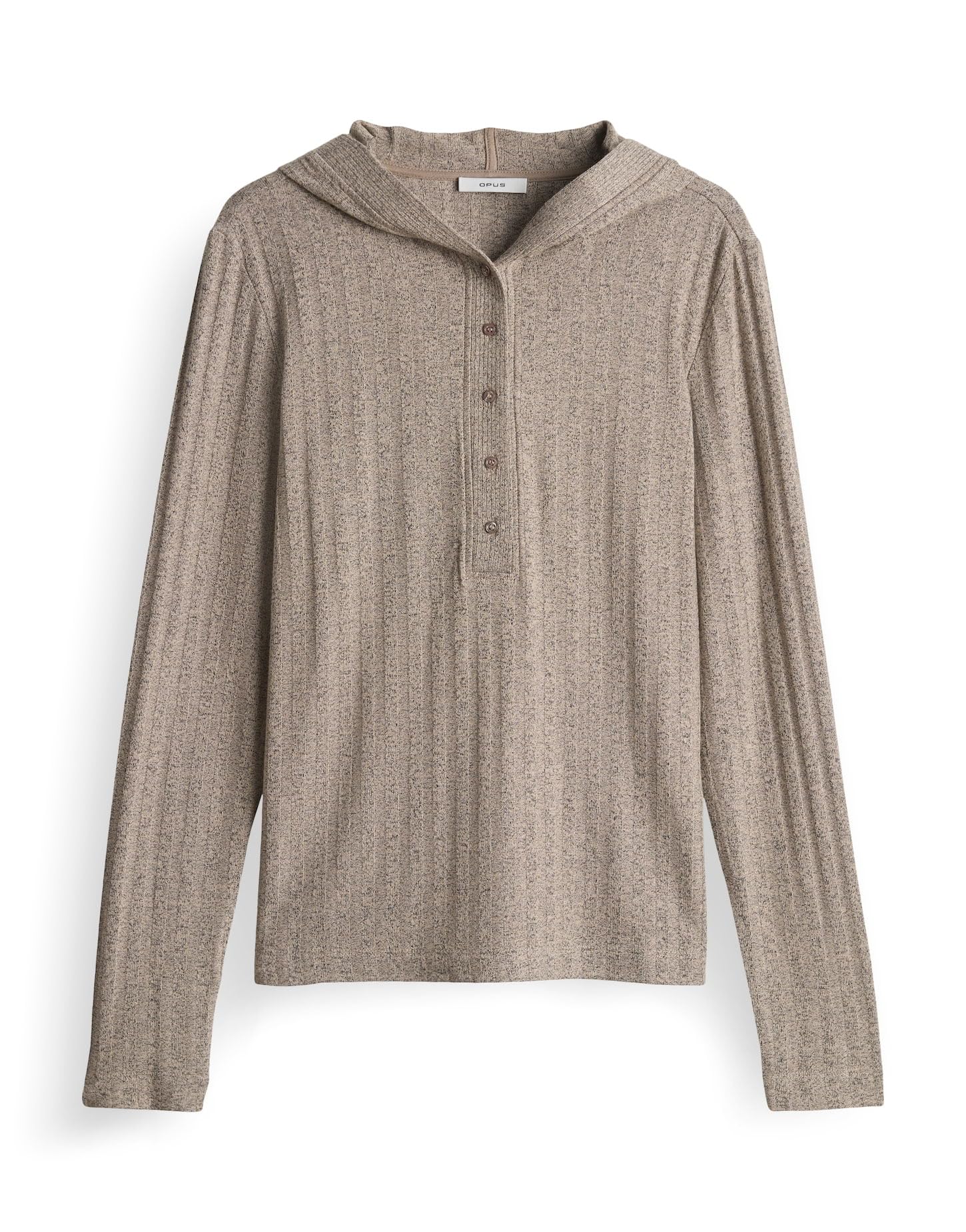 OPUS Damen Langarmshirt | SIPUZA Slim Kapuzenshirt in Mélange Optik