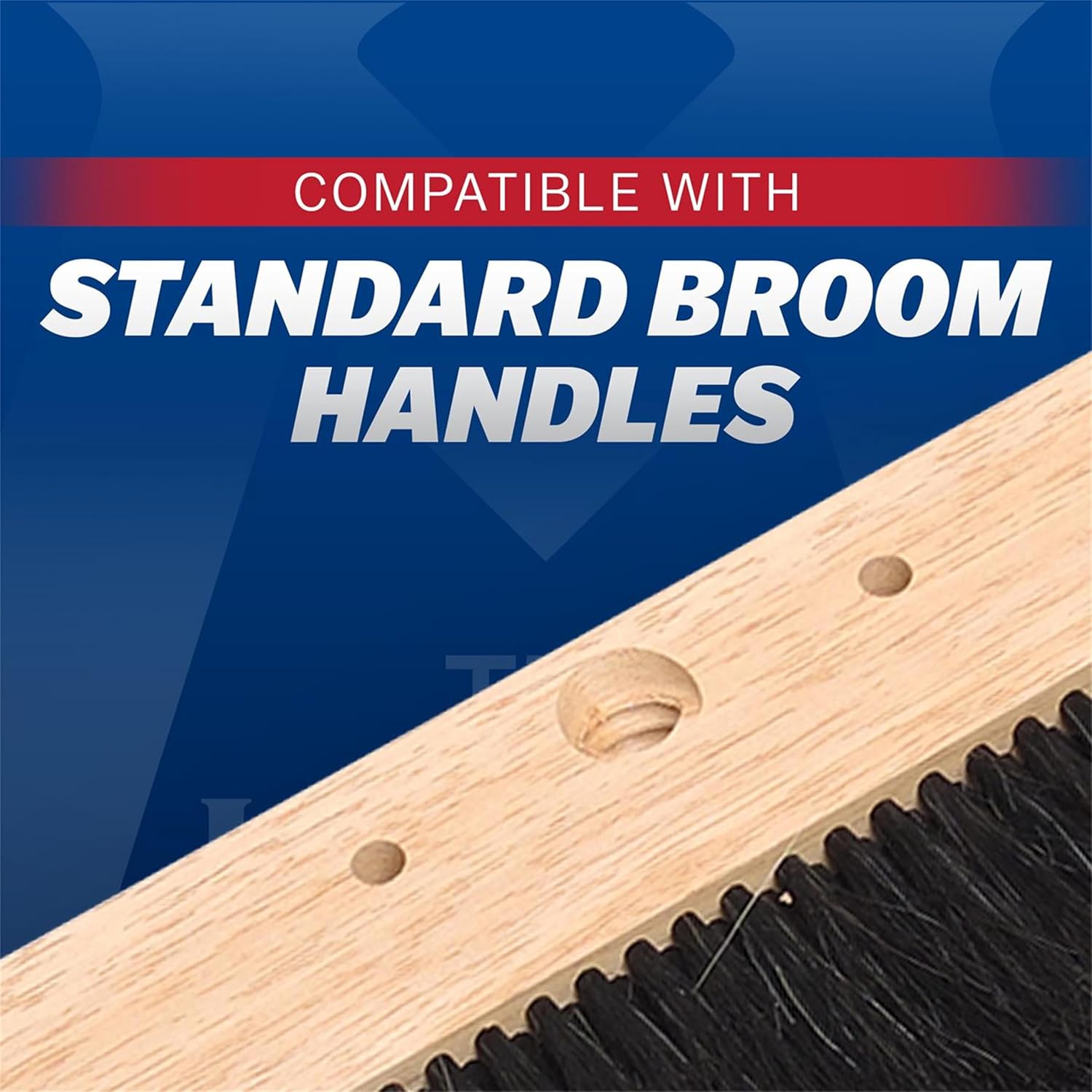 Marshalltown Wood Backed Concrete Broom, 24 Inch Size, Horsehair Bristles, Made in The USA, 6597