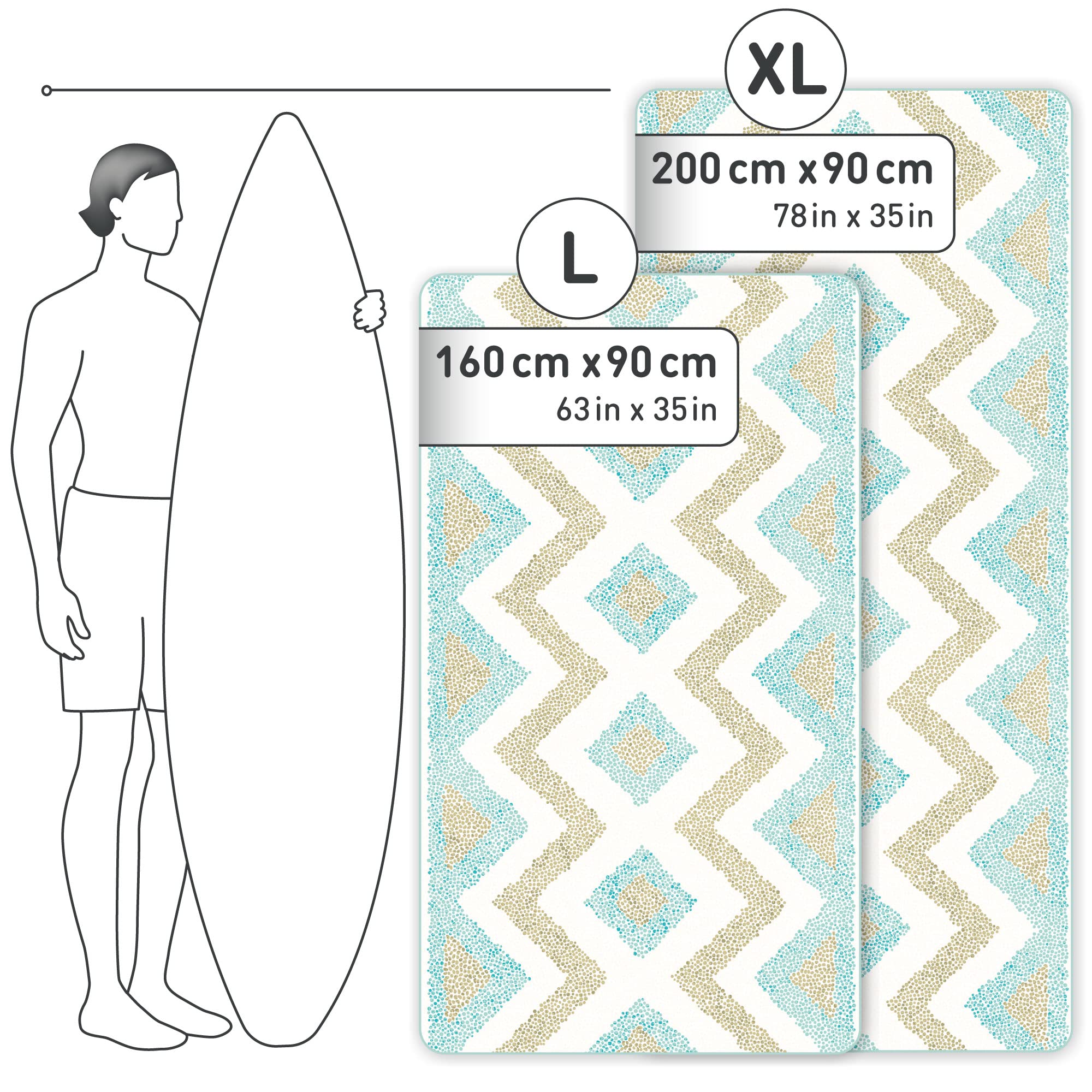 Fit-Flip Telo Mare microfibra – leggero, fine e ad asciugatura rapida - Asciugamano Microfibra Grande Telo Mare XXL - 100% riciclato - Crocodile 160x90cm