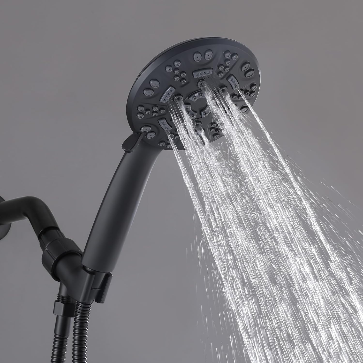 3 Handles Shower Tub Kit,Tub and Shower Faucet Set with 8-Setting Handheld Shower Head and Tub Spout,Matte Black