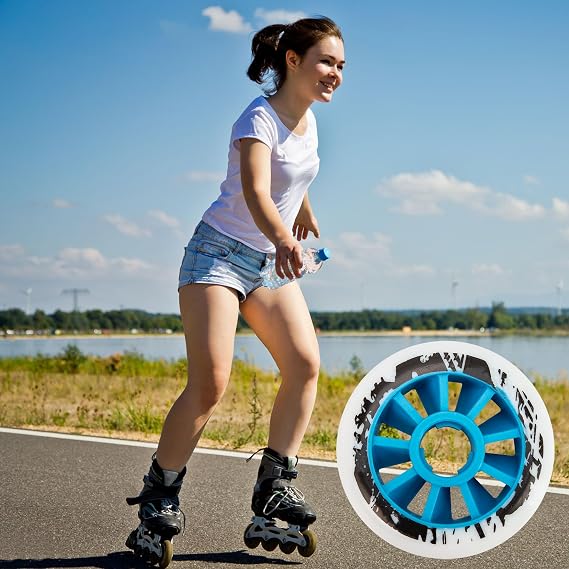 6-Pack Replacement Wheels – 90mm / 3.5 Inch Inline Skate Wheels 85A for Outdoor Speed Skating, Inner diameter: 22mm/0.86 inches (Bearings Not Included)