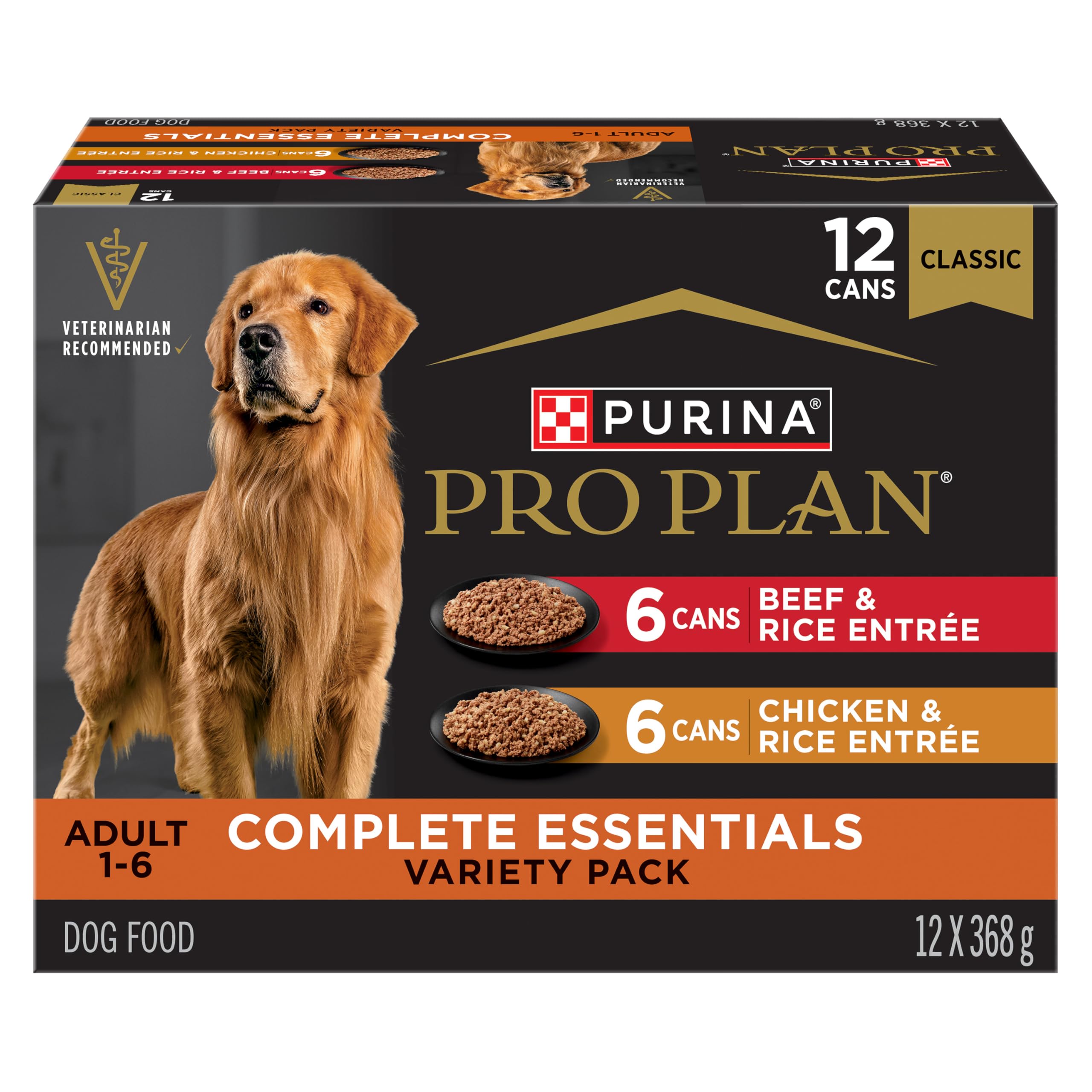 Purina Pro Plan Complete Essentials Wet Dog Food, Entree Variety Pack 2 Flavours - 368 g Can (12 Pack) image 5