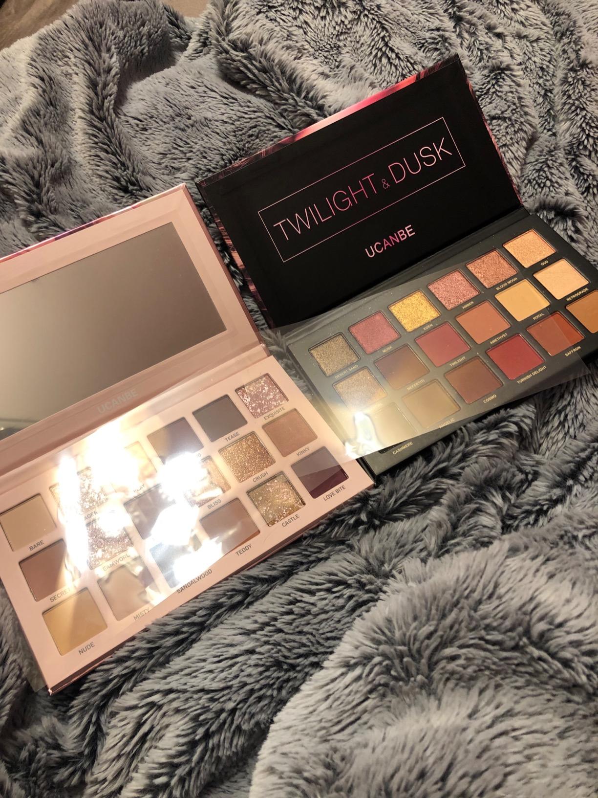UCANBE 2Pcs Twilight Dusk + Aromas Nude Eyeshadow Palette Makeup Set, Matte Shimmer Glitter Pressed Pearl All Highly Pigmented Blending Powder, Natural Velvet Texture Eye Shadow Kit