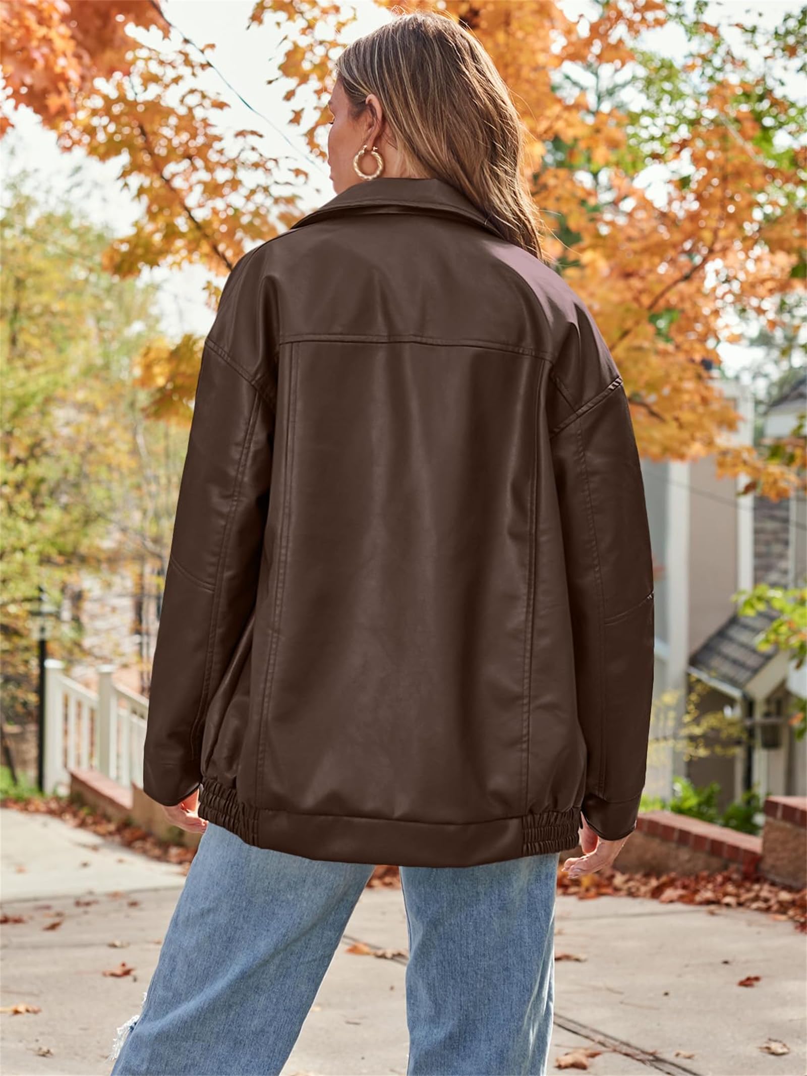 Chaquetas de cuero de gran tamaño para mujer, abrigos bombarderos de motocicleta de gran tamaño, trajes de moda de otoño 2024, ropa de invierno