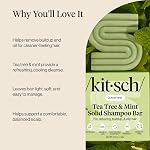 Kitsch Clarifying Tea Tree & Mint Shampoo Bar - Tea Tree Shampoo for Build-Up Removal - Hair Shampoo Bar for Scalp & Oil Control - Vegan Hair Care, 91g