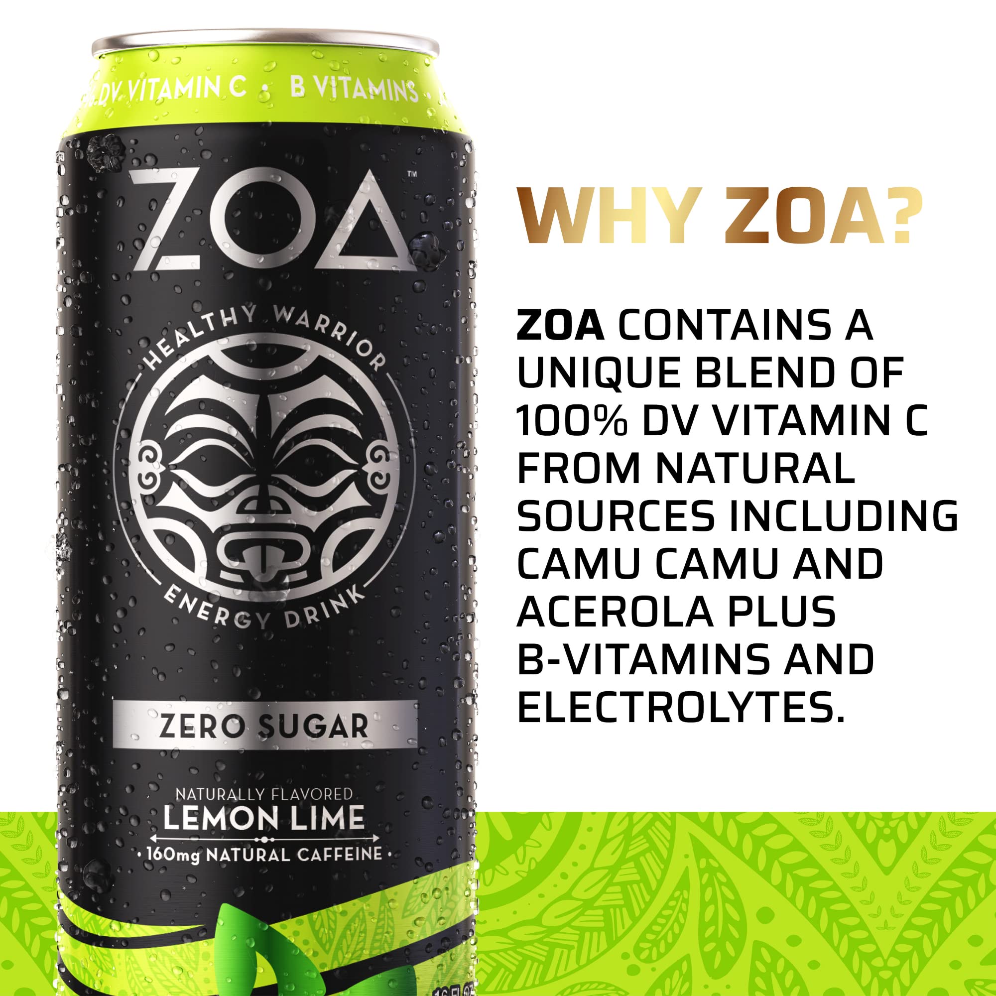 Amazon.com : ZOA Zero Sugar Energy Drink, 16 Fl Oz | Healthy