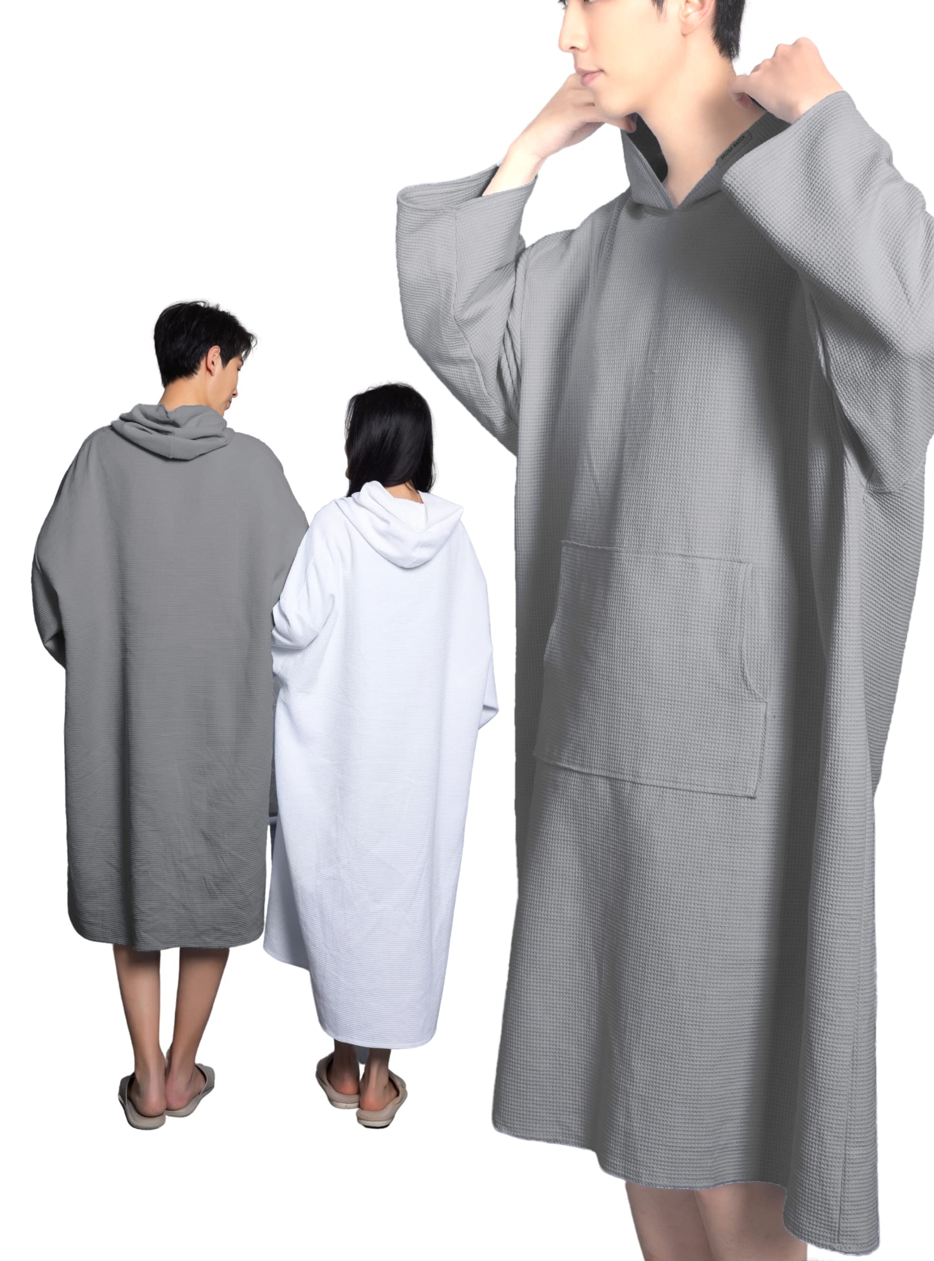 SAUNA BACCA コットンポンチョ(グレー)