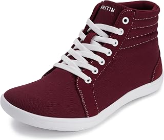 WHITIN Women's Wide High-Top Canvas Barefoot Sneakers W823 | Minimalist & Stylish, Room to Move Naturally, Ankle Support, Lightweight Comfort for Workouts & Daily Wear