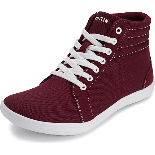 WHITIN Women's Wide High-Top Canvas Barefoot Sneakers | Minimalist Street-Ready Fit | Comfort-Forward Ankle Support