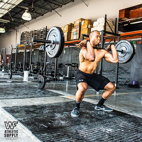 Miniatura 5 de WF Athletic Supply Placa de parachoques de 2 pulgadas de tamaño olímpico negro premium con inserto de acero, ideal para entrenamiento de fuerza,