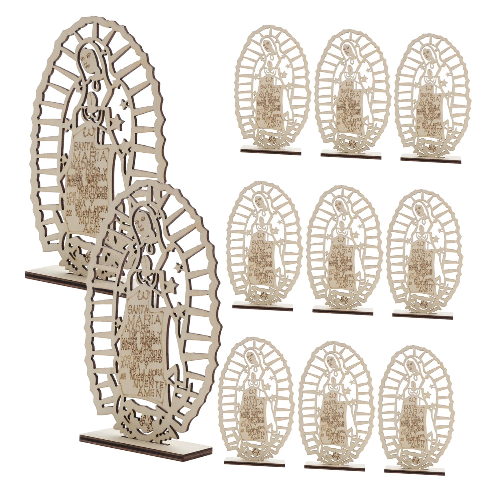 DOITOOL 16pcs Hölzerne Tauftisch Herzstück Für Esstisch Katholische Und Holztischdekoration Für Taufe Und Religiöse Ereignisse