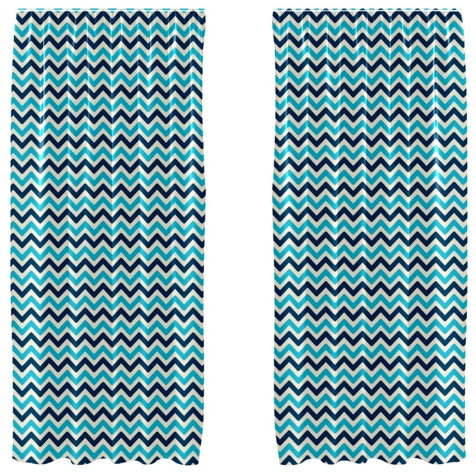 Rideaux motif vague nautique pour créer une ambiance apaisante dans la chambre
