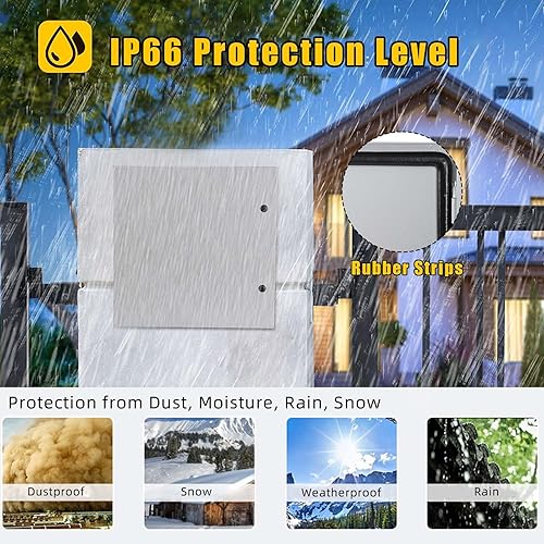 Miniatura 4 de Towallmark Outdoor Electrical Steel Junction Box, IP66 Waterproof and Dustproof, NEMA 4X Enclosure with Mounting Plate and Locking(16''L* 10''W*