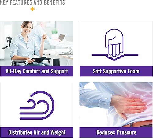 Miniatura 6 de DMI Almohadilla cojín de espuma enrollada para asiento silla con manta a cuadros