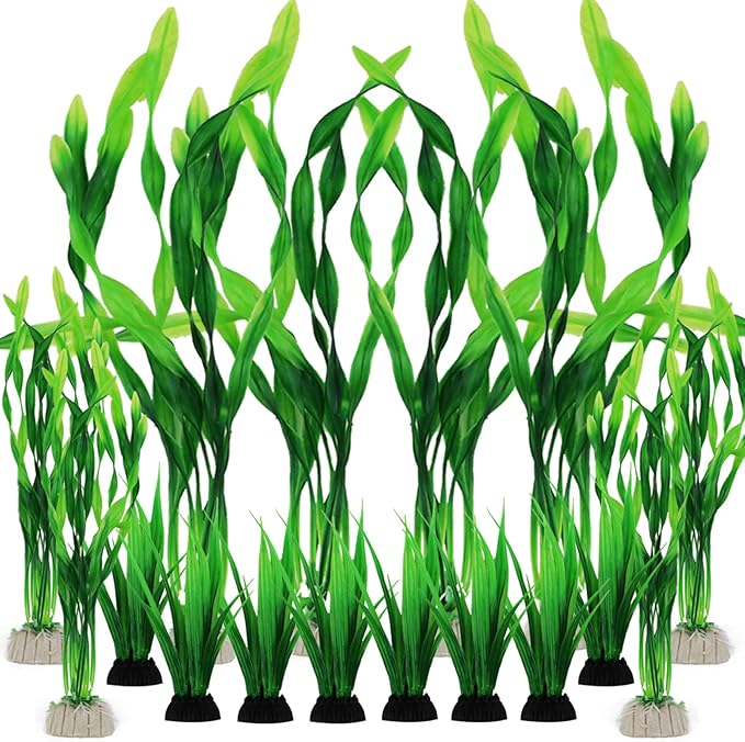 PietyPet Artificial Aquarium Plants, 16pcs Fish Tank Decor