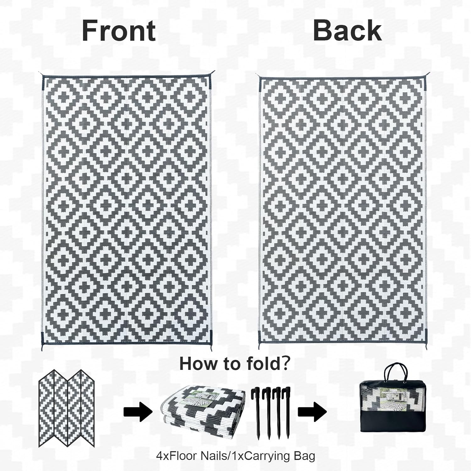 CHOSHOME Outdoor Rug Waterproof Garden Rug 120x180CM Lightweight Camping Rugs UV Resistant Portable Carpet Easy Cleaning Mat Outdoor Indoor Recycled Plastic Balcony Rugs for Picnic Beach BBQ Grey 6 81l1FY9Gc4L. AC SL1500