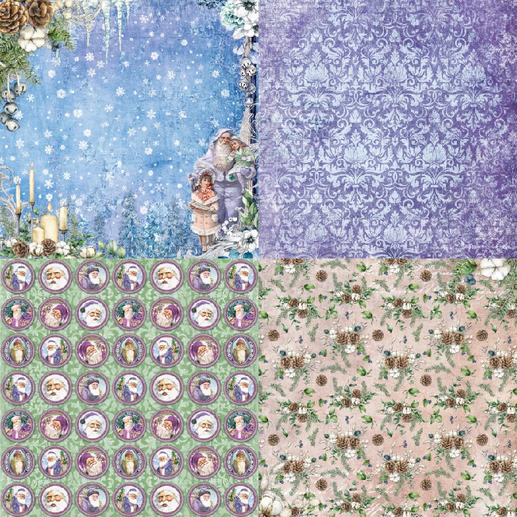 Wkładka do schowka, papier wzorowy 6"×6" Podkładka papierowa do kartek świątecznych, 48 arkuszy kartek z nadrukami świątecznymi w kształcie płatków śniegu, papier jednostronny, papier dekoracyjny do r