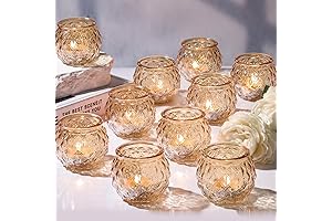 Gold Tea Light Candle Holder Set
