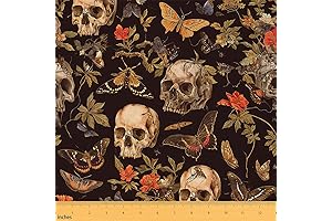 Feelyou Sugar Skull Botanical Garden Fabric