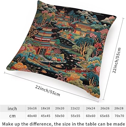 Vista 122 de ArogGeld Chinoiserie - Fundas de cojín asiáticas con diseño de flores blancas y verdes, funda de almohada Chinoiserie Floral con hojas verdes