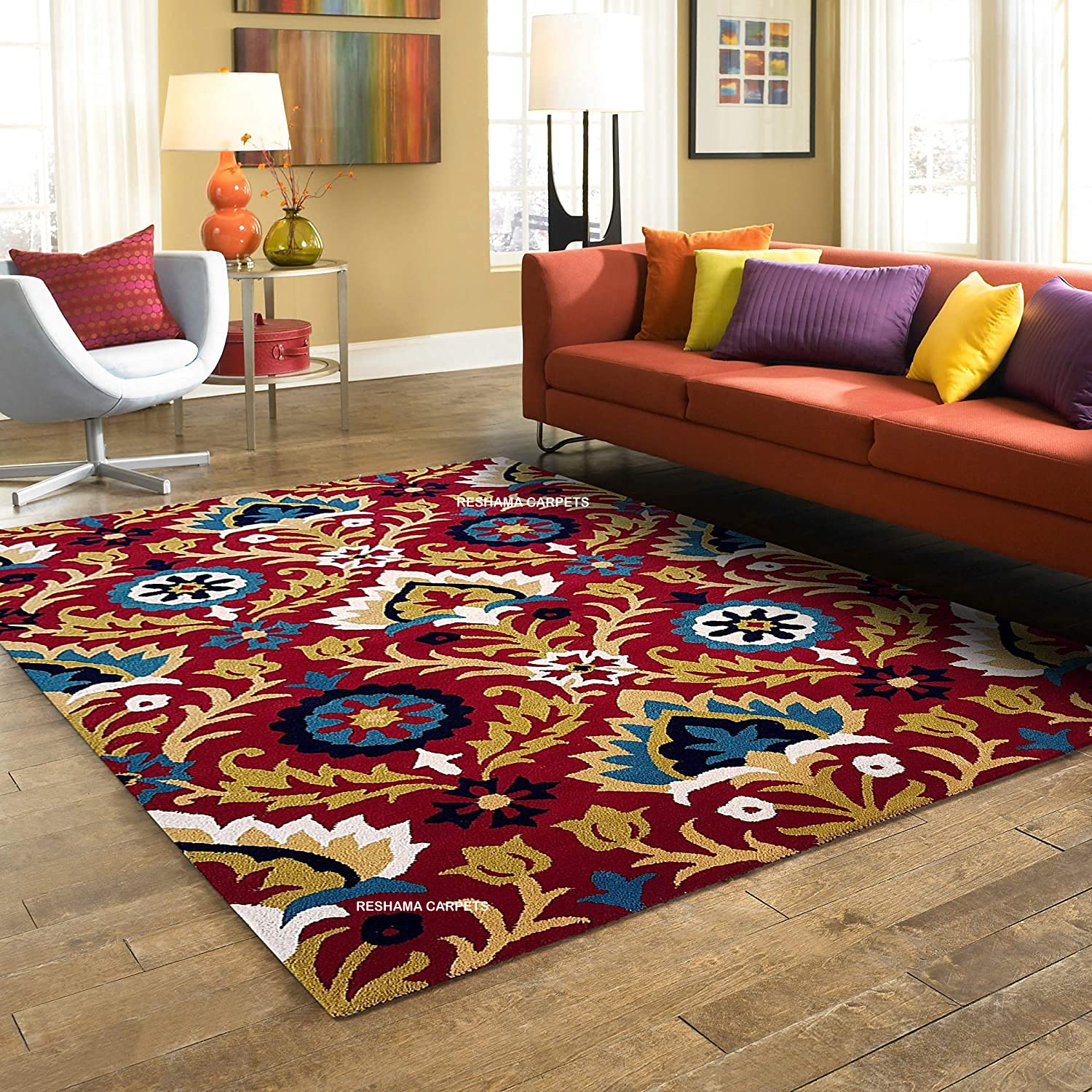 Buy Rifa Carpet Handmade Wool & Blend Carpet for Living Room Home