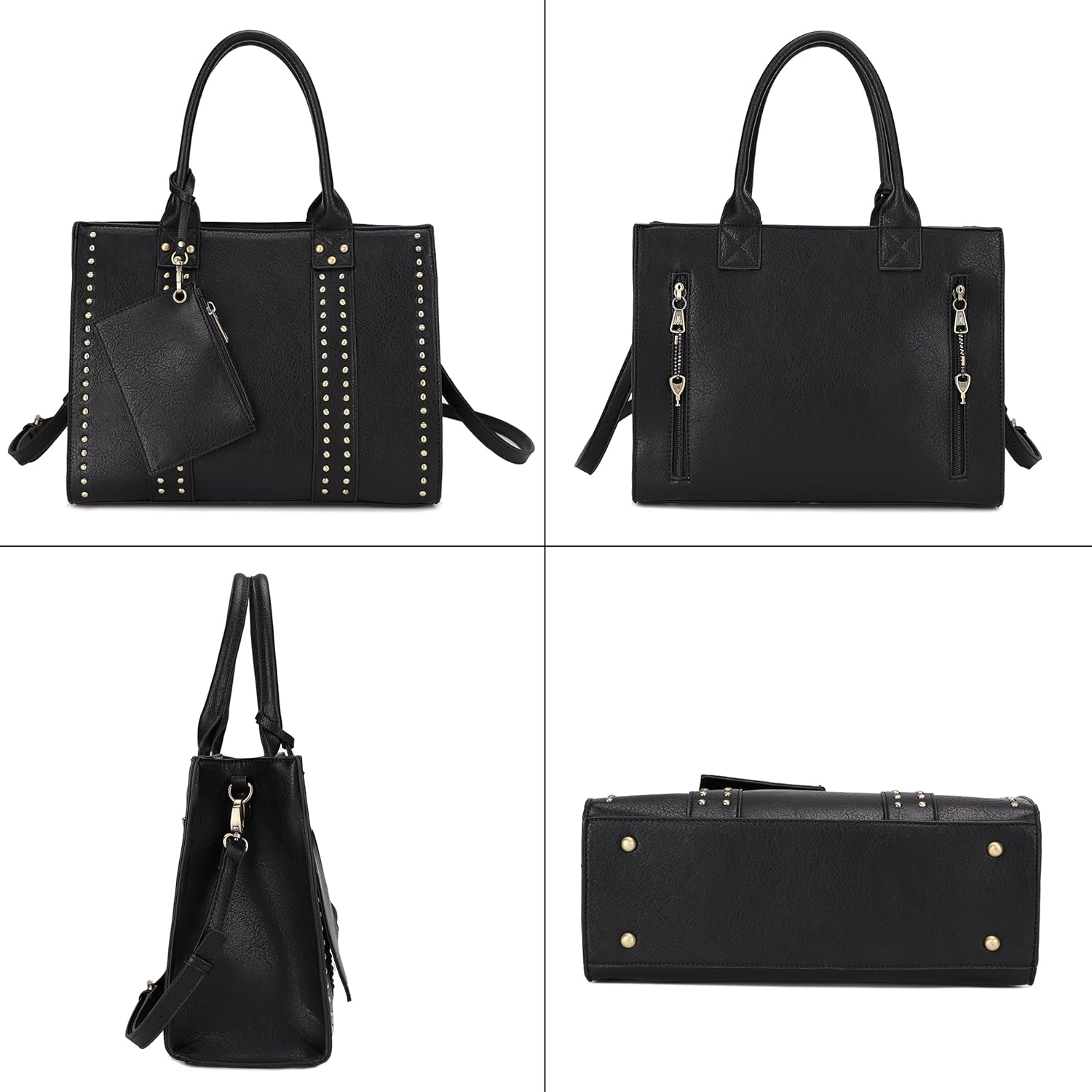 JESSIE & JAMES Concealed Carry Satchel Purse, Top Handle CCW Handbag with Shoulder Strap