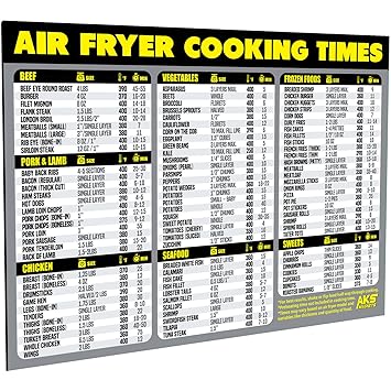 Air Fryer Cheat Sheet Magnet - Extra Large Easy to Read Airfryer Accessory - Magnetic Air Fryer Cooking T