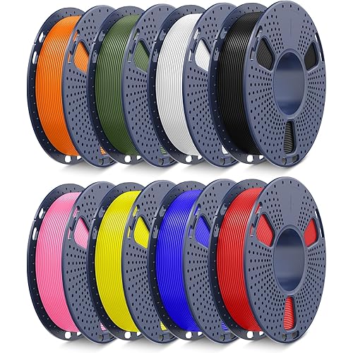 JAYO Rapid PLA 3D Printer Filament Bundle 2KG, High Speed PLA Filament 1.75mm 50mm/s - 600mm/s Print Range, 8 Pack 250g Spool Filament (Black, White, Blue, Red, Pink, Orange, Yellow, Olive Green)