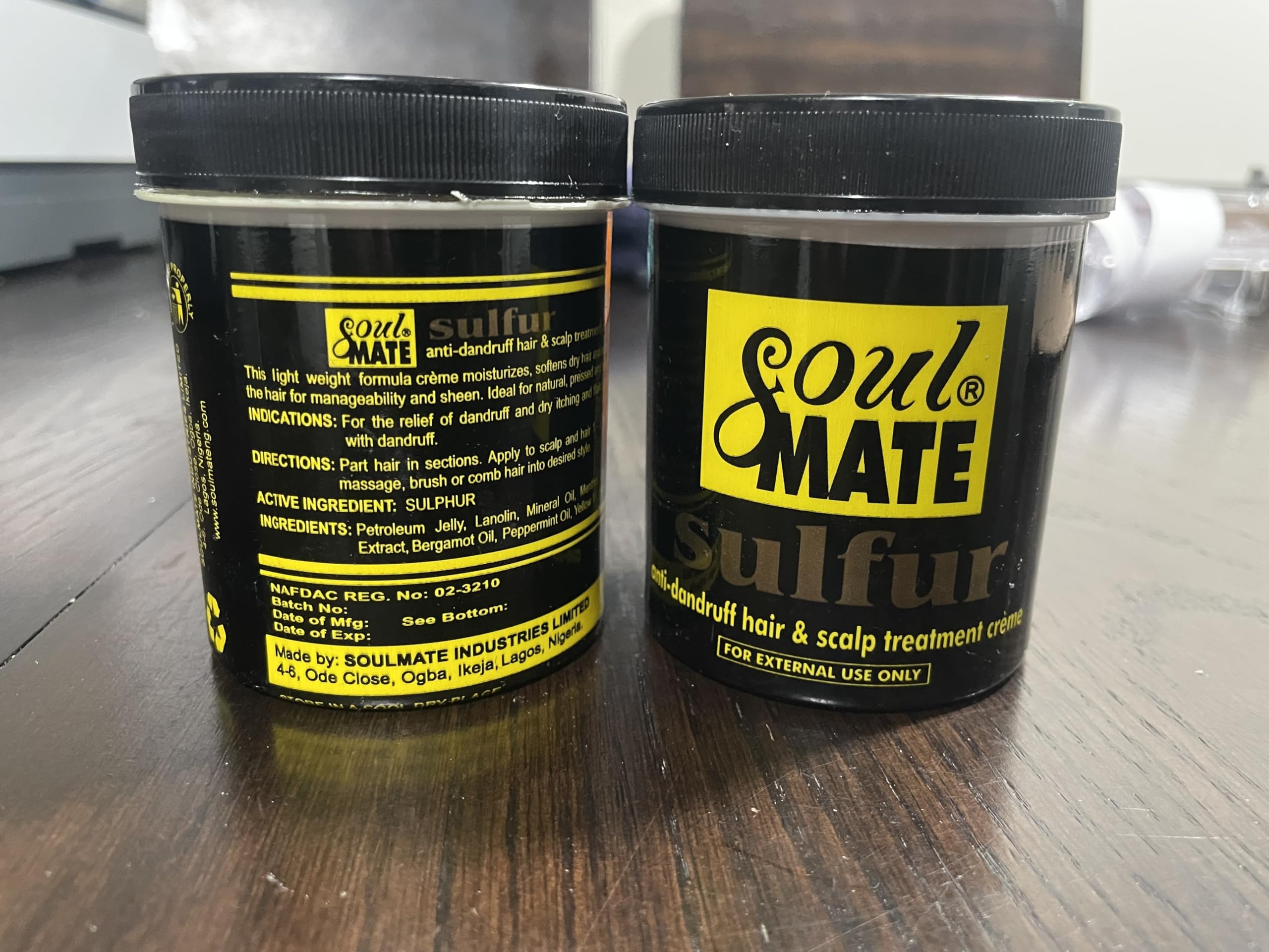 SOUL MATE Sulfur Anti-dandruff Hair Cream (7oz) | Fast Relief With Herbal Extract | Scalp Treatment For Dry Itchy Scalp | Dandruff Free Hair Moisturizer, Rapid Growth (Pack of 2)