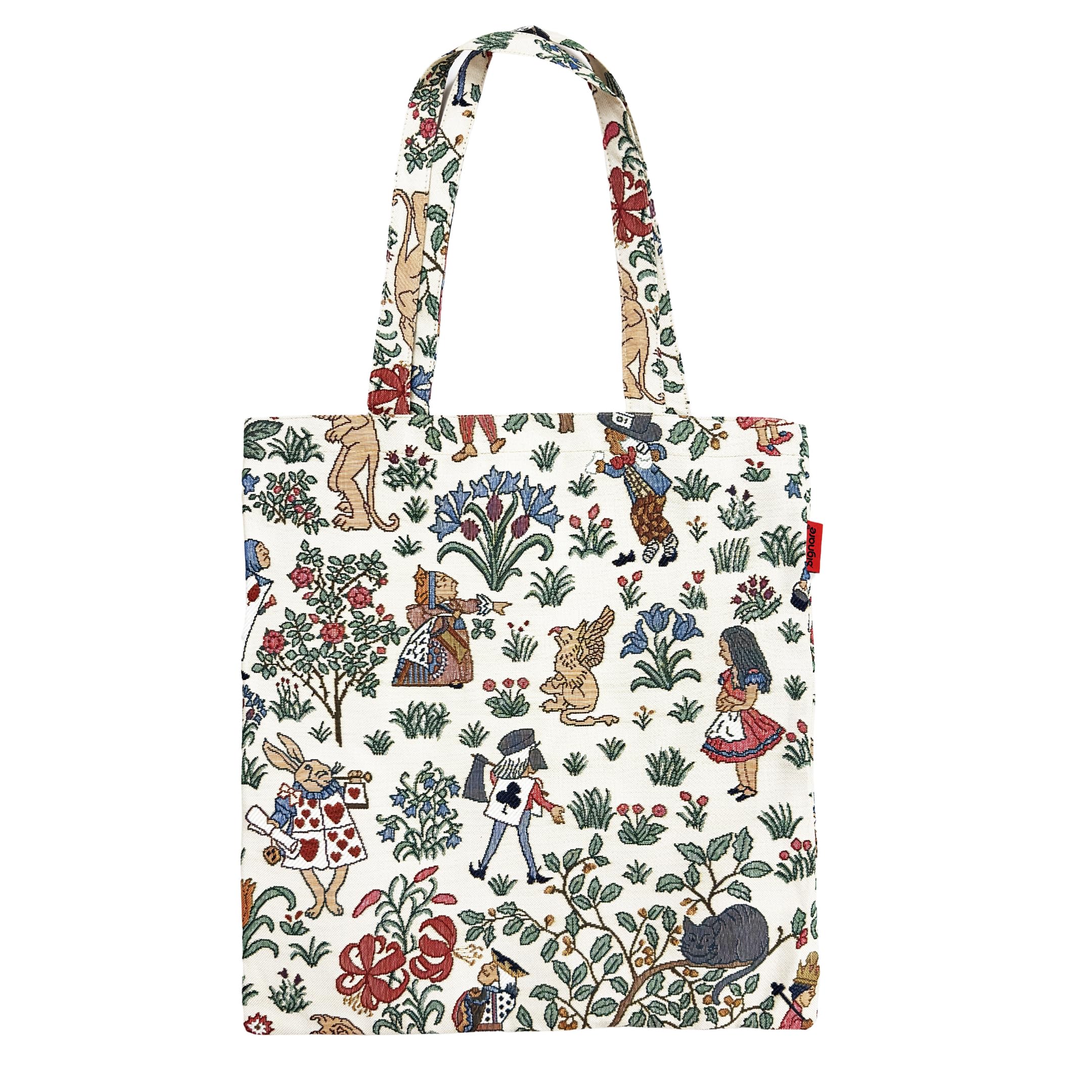 Signare Flat Tote Bag, Foldable Shopping Bag, Reusable, Alice in Wonderland