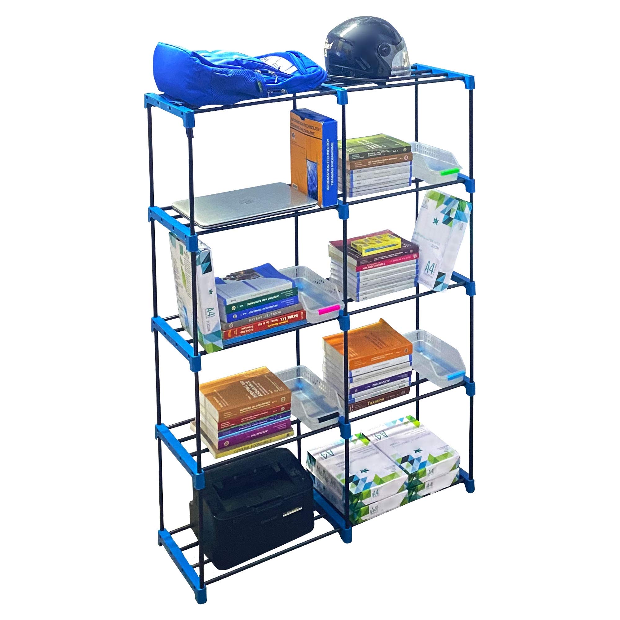 CMerchants 10 Shelf Book Shlef Cabinet Blue Multi use Home Cabinet(Metal)-image-19