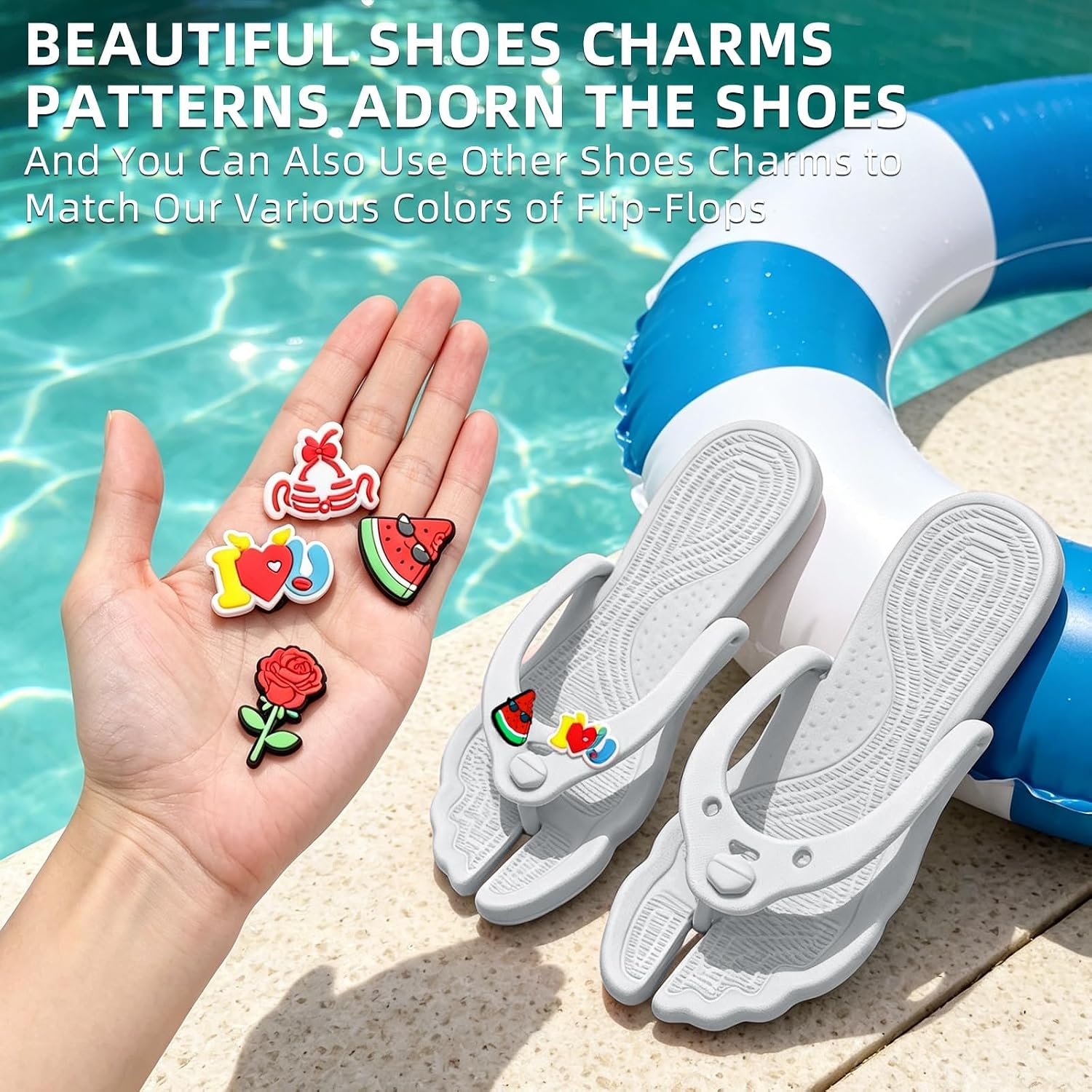 ZOORON Flip Flops for Women Men Travel Slippers Shower Shoes Foldable Bathroom Camp Beach Sandals Lightweight Non-Slip Quick Dry