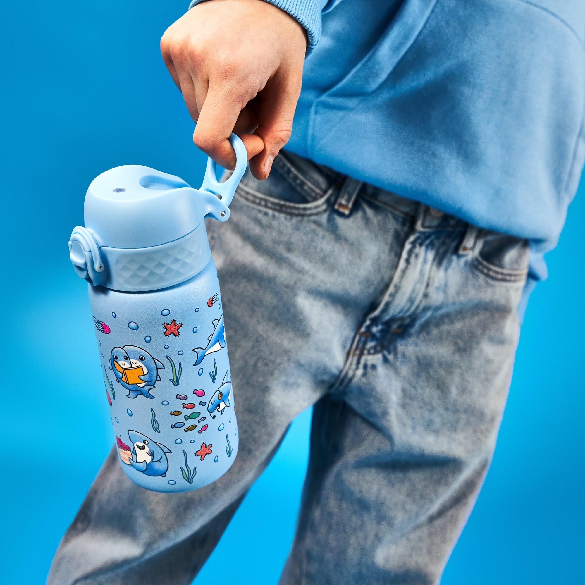 Ion8 Lightweight Steel Kids Water Bottle, 400ml/13oz, Non-Insulated, Leak Proof, Easy to Open, Secure Lock, Dishwasher Safe - Image 4