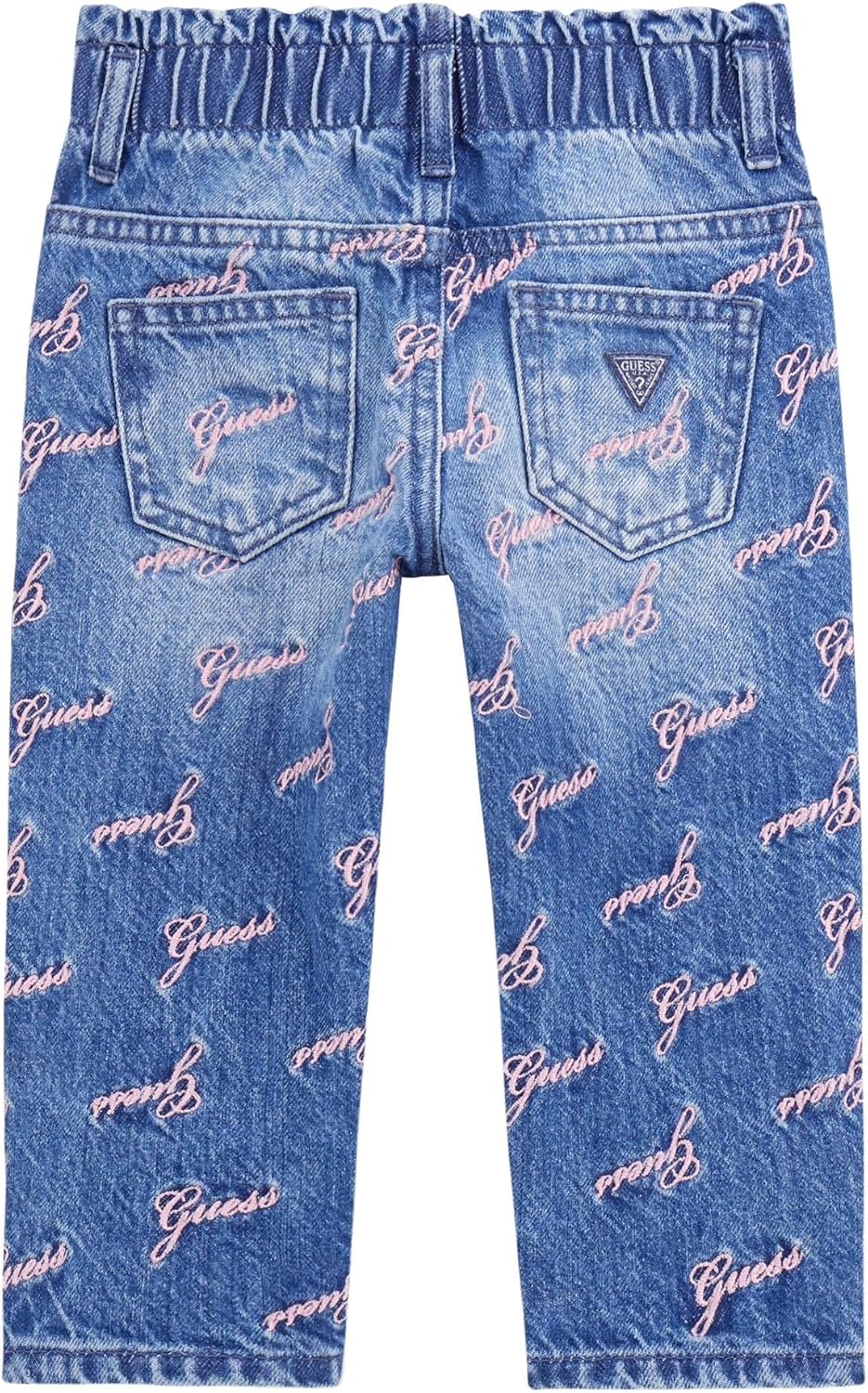 Guess Girls' Mom Fit Paper Bag Rigid Denim Pant