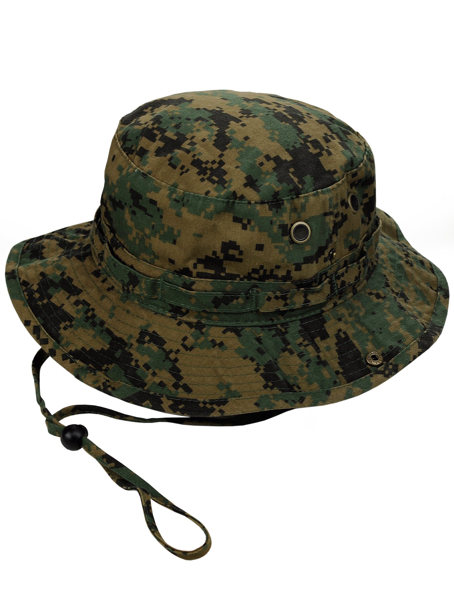 MG Men's Washed Cotton Twill Chin Cord Outdoor Hunting Hat, Woodland Digitial, XL