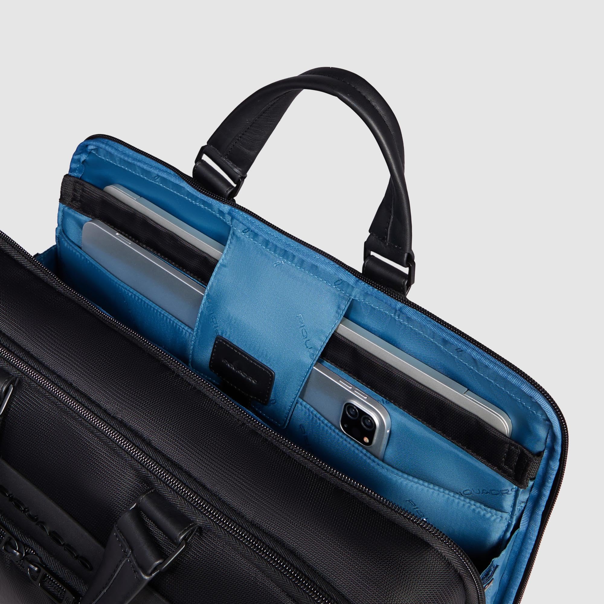 PIQUADRO – Borsa da Lavoro – Porta PC 15,6" - In Pelle e Tessuto – Uomo