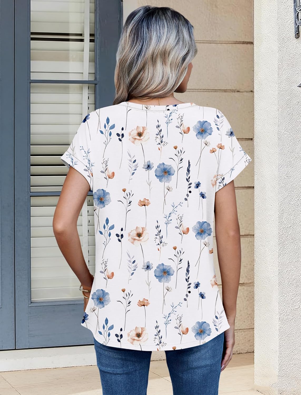 Zeagoo Womens Tops Short Sleeve Cute Summer Blouses Crew Neck Dressy Casual T Shirts Work Clothes S-2XL - Image 5