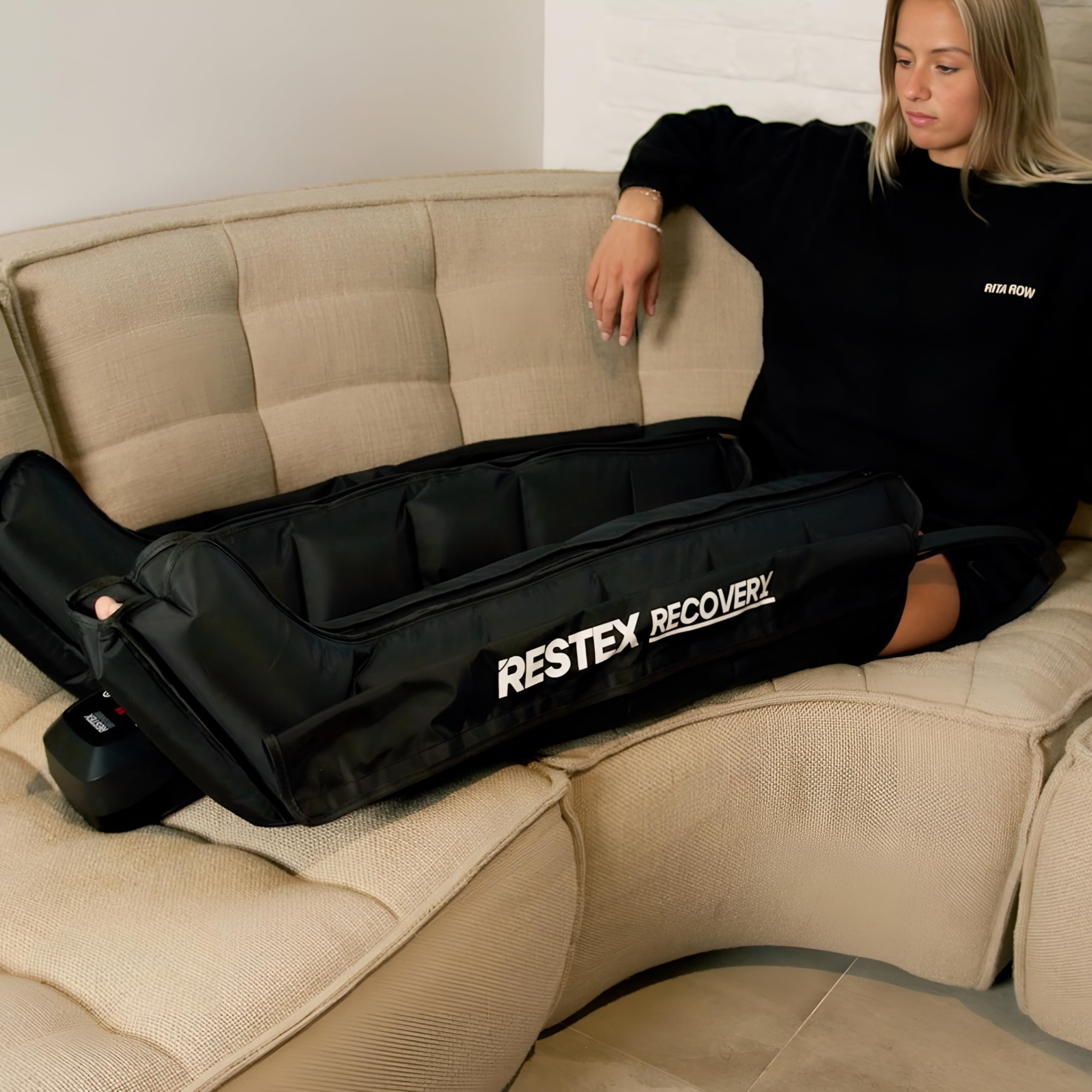Bottes de Pressothérapie 6 Chambres - Appareil de Massage Drainage Lymphatique pour Jambes Lourdes Pieds, Récupération Sportive, Rétention d'Eau, Cellulite - Garantie 2 Ans (Taille M)